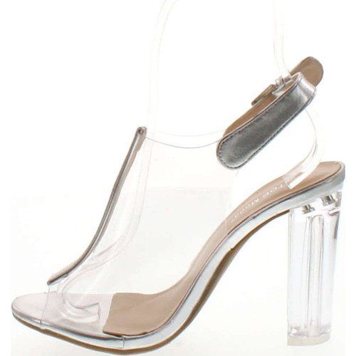 TOP Moda Fenton 1 Womens Clear Chunky Heel Peep Toe Lucite Sandals