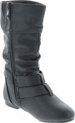 Link Sonny-54K Youth Girl's Fashion Low Heel Zipper Buckle Round Toe Riding Boot