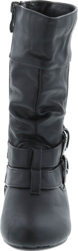 Link Sonny-54K Youth Girl's Fashion Low Heel Zipper Buckle Round Toe Riding Boot
