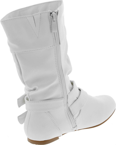 Link Sonny-54K Youth Girl's Fashion Low Heel Zipper Buckle Round Toe Riding Boot