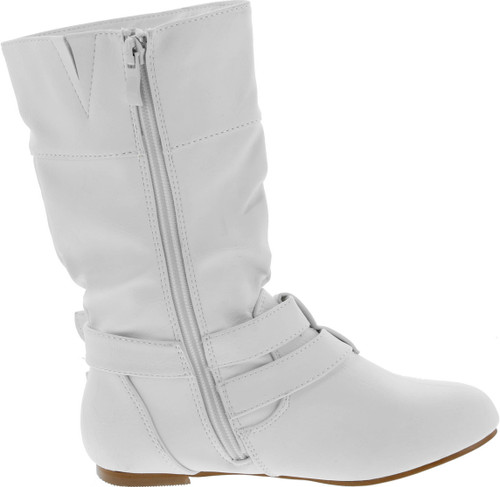Link Sonny-54K Youth Girl's Fashion Low Heel Zipper Buckle Round Toe Riding Boot