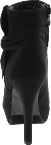 Top Moda Mve Shoes Women's High-Heels Frosted Low-Top Solid Zipper Boots