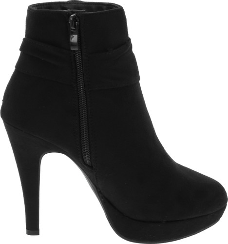 Top Moda Mve Shoes Women's High-Heels Frosted Low-Top Solid Zipper Boots