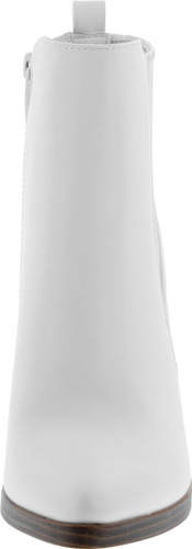 Womens Ankle Boots Chunky Stacked Mid Heel Elastic Chelsea