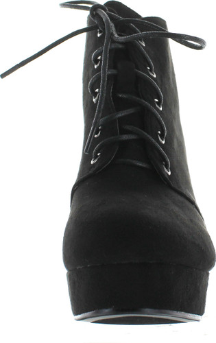 Forever Link Women's Comfort Chunky Heel Lace Up Ankle Booties