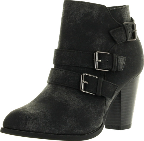 Forever Link Women's Comfort Chunky Heel Lace Up Ankle Booties