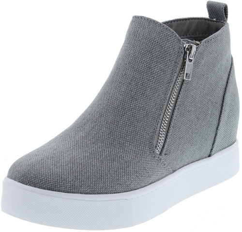 Soda Taylor Hidden Wedge Sole Booties Ankle Heels Sneaker Shoes Side Zipper