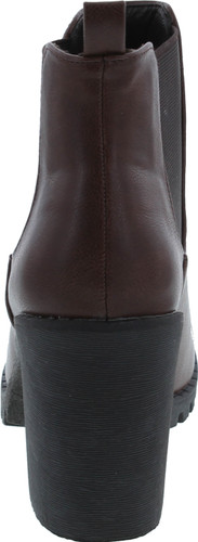 Soda Glove - Ankle Boot W/Lug Sole Elastic Gore And Chunky Heel