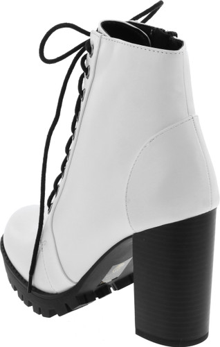 Soda Chalet Fashion Lace Up Military Inspired Ankle Boot With Stacked Heel And Side Zipper