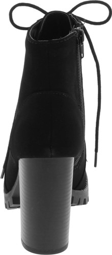 Soda Chalet Fashion Lace Up Military Inspired Ankle Boot With Stacked Heel And Side Zipper