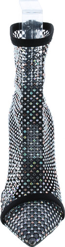 Cape Robbin Florence Stiletto High Heels For Women, Rhinestone Sparkle Fishnets