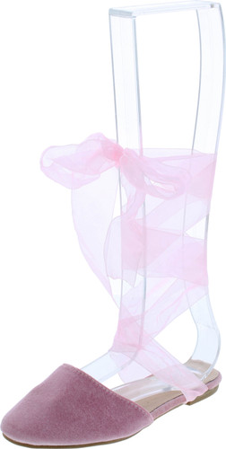 Cape Robbin Juliet-3 Women Velvet Lace Up Sandal - Casual Dressy Costume - Sheer Ankle Wrap Flat