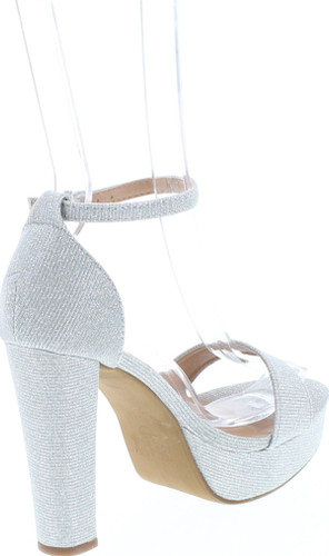 Top Moda Women's Top Moda Thomas-52 Open Toe High Chunky Block Heel Platform Ankle Strap Sandals