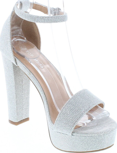 Top Moda Women's Top Moda Thomas-52 Open Toe High Chunky Block Heel Platform Ankle Strap Sandals