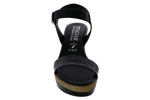 Italian Shoemakers Womens Wella Fashion Wedge Espadrille Sandals Made In Italy