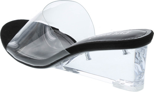 Cape Robbin Uchee Clear Chunky Block Low Wedge Heels For Women Transparent Open Toe Shoes Heels For Women