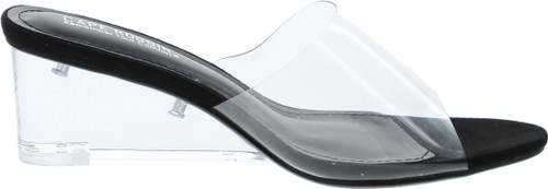 Cape Robbin Uchee Clear Chunky Block Low Wedge Heels For Women Transparent Open Toe Shoes Heels For Women