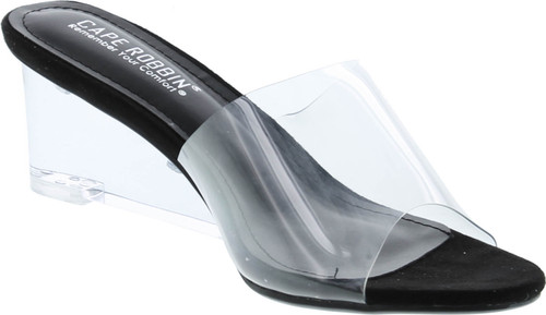 Cape Robbin Uchee Clear Chunky Block Low Wedge Heels For Women Transparent Open Toe Shoes Heels For Women