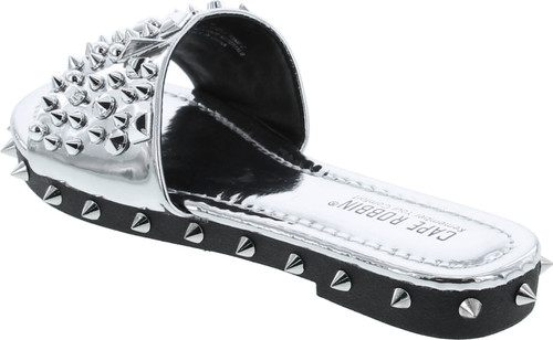 Cape Robbin Tonie Sandals Slides For Women, Studded Womens Mules Slip On Shoes