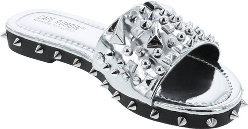 Cape Robbin Tonie Sandals Slides For Women, Studded Womens Mules Slip On Shoes