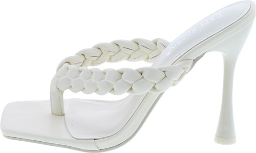 Cape Robbin Tibi Sexy High Heels For Women, Woven T-Strap Shoes Heels With Square Open Toe