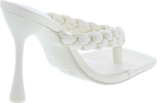 Cape Robbin Tibi Sexy High Heels For Women, Woven T-Strap Shoes Heels With Square Open Toe