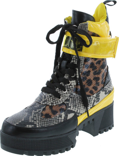 Cape Robbin Future Wave Combat Boots For Women Platform Boots With Chunky Block Heels Womens High Tops Boots