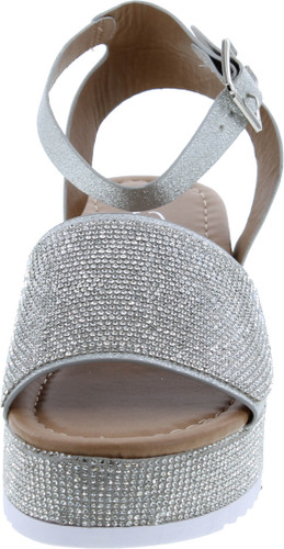 Women's Luxury Rhinestone Glitter Crystal Slide Footbed Platform Sandals