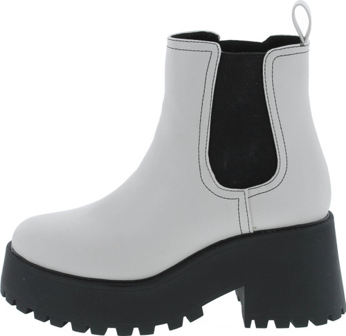 Soda Instant Women Chunky Lug Sole Mid Heel Chelsea Fashion Ankle Bootie W/Double Elastic Gore