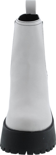 Soda Instant Women Chunky Lug Sole Mid Heel Chelsea Fashion Ankle Bootie W/Double Elastic Gore