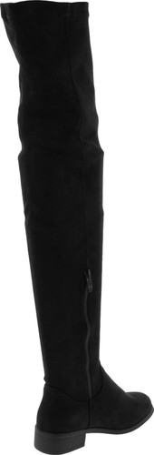 Nature Breeze Olympia 20 Womens Stretchy Thigh High Side Zipper Low Heel Combat Boots