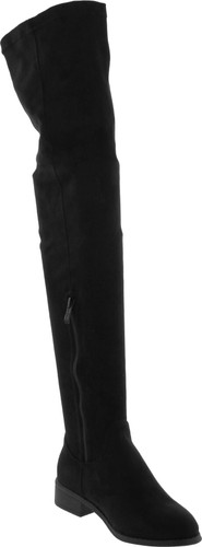 Nature Breeze Olympia 20 Womens Stretchy Thigh High Side Zipper Low Heel Combat Boots