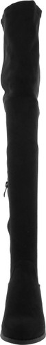 Nature Breeze Olympia 20 Womens Stretchy Thigh High Side Zipper Low Heel Combat Boots
