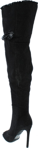 Liliana Barbara-13 Thigh High Over Knee Denim Open Toe Stiletto Heel Boot
