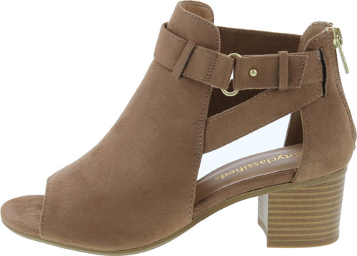 City Classified Women's Shoes Invest Suede Peep Toe Ankle Fashion Boots