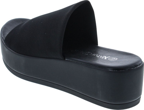 Nature Breeze Women's Stretchy Slip On Peep Toe Backless Platform Sandals