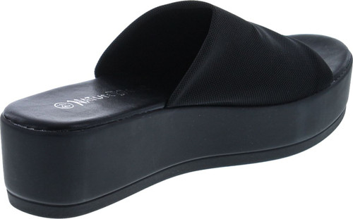 Nature Breeze Women's Stretchy Slip On Peep Toe Backless Platform Sandals