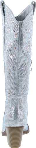 Forever Women Rhinestone Western Cowboy Pointed Toe Knee High Pull-On Boots