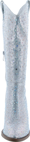 Forever Women Rhinestone Western Cowboy Pointed Toe Knee High Pull-On Boots