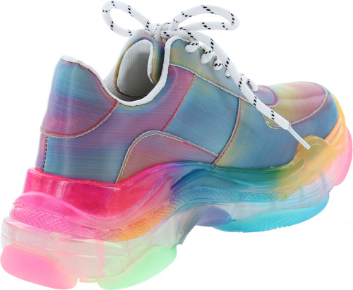 Cape Robbin Presents Mdt Cyber Sneakers For Women Wedge Fashion Sneaker Shoes For Women With Chunky Block Heels