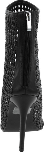 Cape Robbin Weave Sexy Stiletto High Heels For Women, Pointed Peep Toe Booties With Zipper Closure