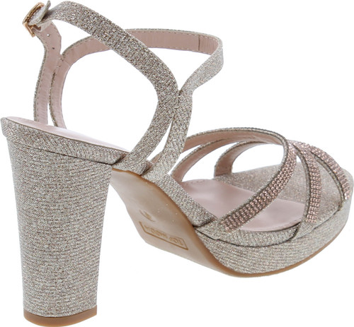 Top Moda Womens Ankle Strap Open Toe Platform Dressy Formal Strappy Rhinestone Sandal High Heeled Pumps Event Shoes For Women