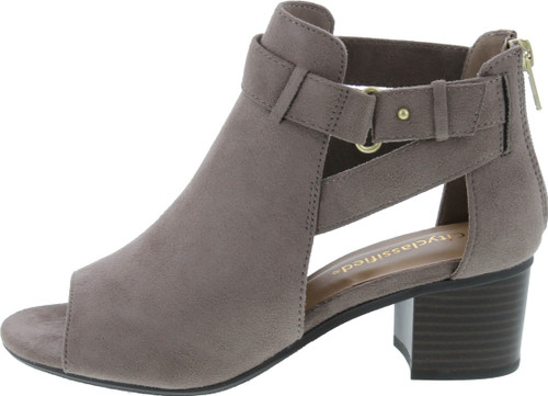 City Classified Invest Women's Fashion Cutout Side Strap Heeled Ankle Sandal Booties