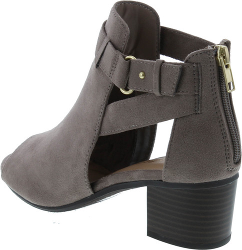 City Classified Invest Women's Fashion Cutout Side Strap Heeled Ankle Sandal Booties