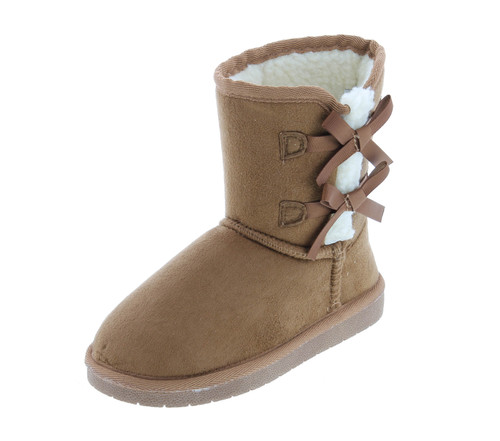 Forever Link Ann 36K Little Girls Shearling Bowtie Fur Boots