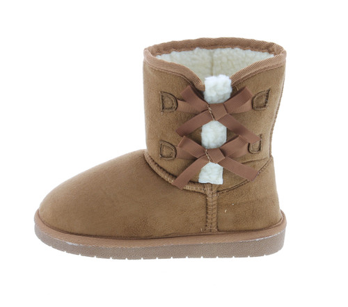 Forever Link Ann 36K Little Girls Shearling Bowtie Fur Boots
