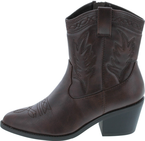 Soda Picotee Women Western Cowboy Cowgirl Stitched Ankle Boots