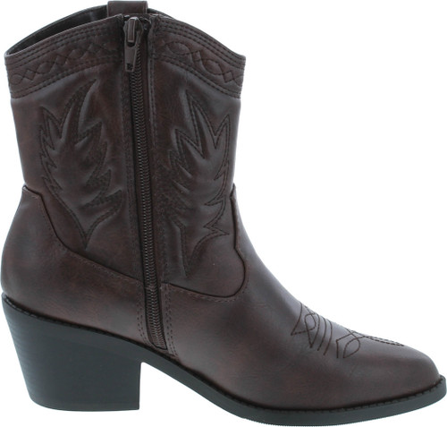 Soda Picotee Women Western Cowboy Cowgirl Stitched Ankle Boots