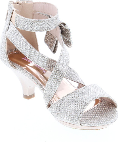Belle Marie Ponce 10 Little Girls Glitter Rhinestone Heeled Dress Sandals