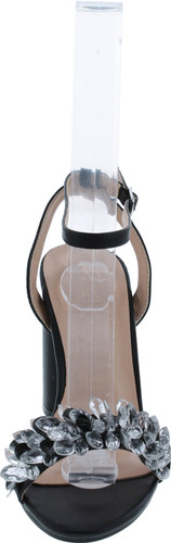 Yoki Metallic Open Toe 3D Crystal Heels Ankle Straped Dress Sandals Alaina-09 Women's Shoes